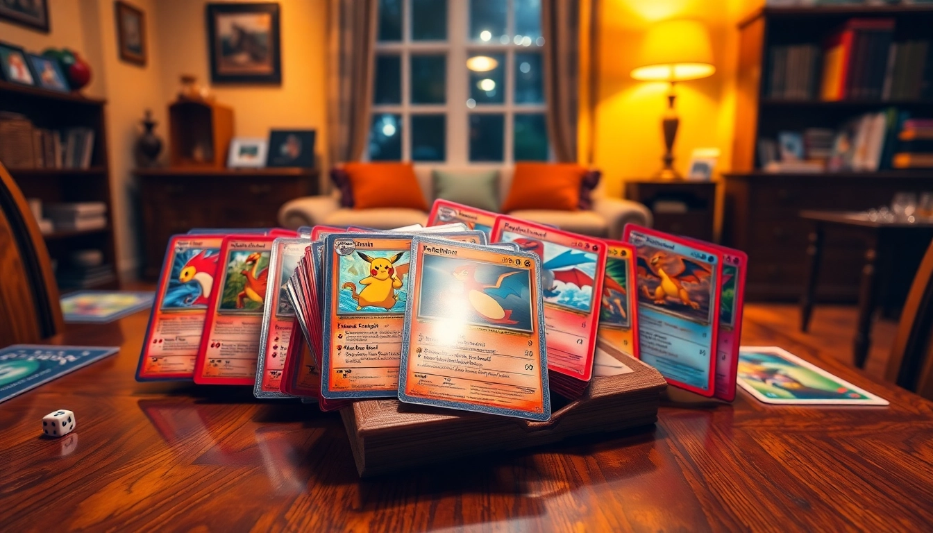 Examine a vibrant collection of real pokemon cards, showcasing holographic textures and iconic characters.