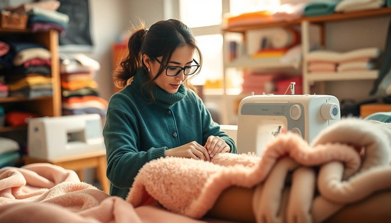 Naai verschillende fleece-stoffen met deskundige aandacht voor detail en creativiteit.